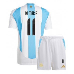 Argentina Angel Di Maria #11 Hjemmebanesæt Børn Copa America 2024 Kort ærmer (+ korte bukser)